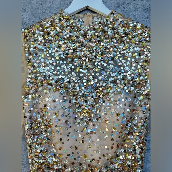 Jovani Sequin Embellished Cocktail Dress with Ruffle Sleeves - Size 0 - Picture 4 of 8